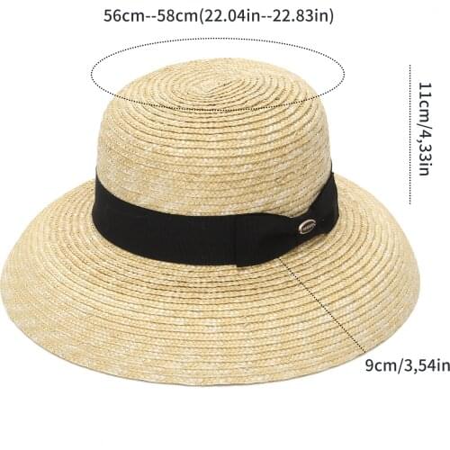 GEMVIE 100% Straw Summer Hats For Women Beach Bowknot Bend Brim Visor Hats For Women Summer Sun Protection Straw Hat For Women