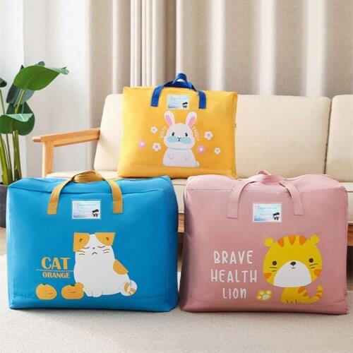 Folding Cartoon Clothes Storage Bag Oxford Waterproof Quilt Blankets Pillow Organizer Wardrobe Finishing Accessories Supplies