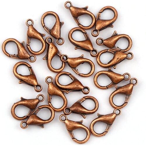 Mixed Color 16x8mm Gold&Silver&Copper&White K Lobster Clasps Hook Component DIY Jewelry Bracelet Making Accessories