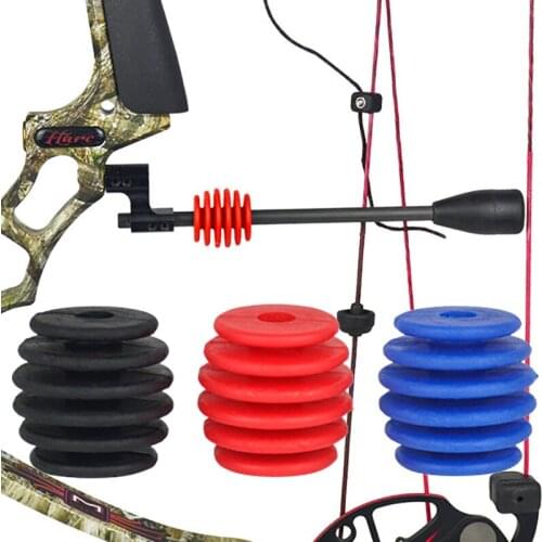 Archery Compound Bow Stabilizer String Stop Rubber Damping Shock Reduce Absorber Balance Bar Noise Stabilizer Sliencer Hunting
