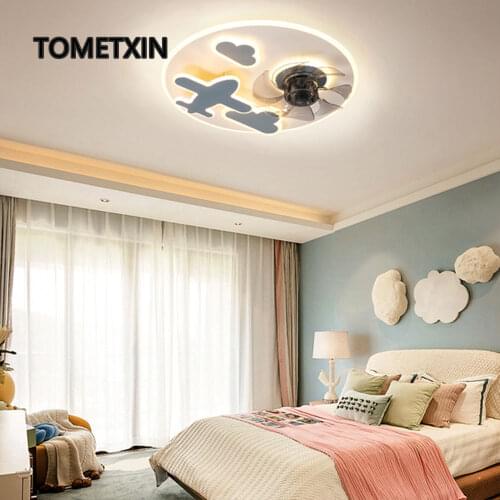 50CM aircraft LED ceiling fans light home modern roof Indoor rooms decor indoor fan with remote control 220v children room