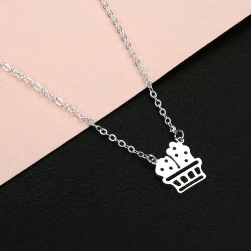 Todorova Boho Stainless Steel Ice Cream Necklaces & Pendants For Women Girls Potted Cactus Rose Gold Color Fashion Jewelry