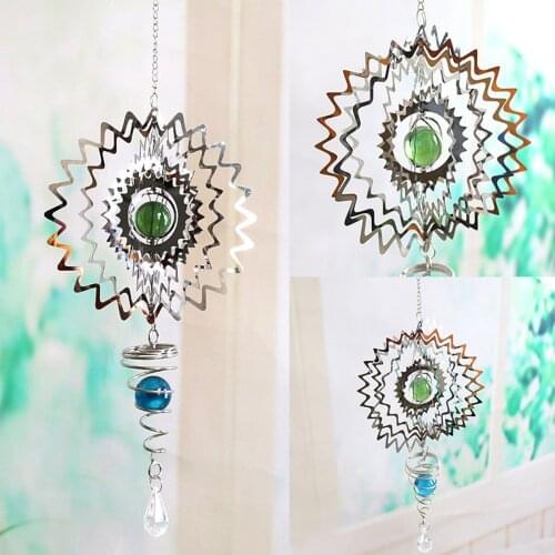 Cool Rotating Wind Chimes, Crystal Stainless Steel Rotating Wind Chimes Spinner Spiral Windchimes Garden Yard Home Decor