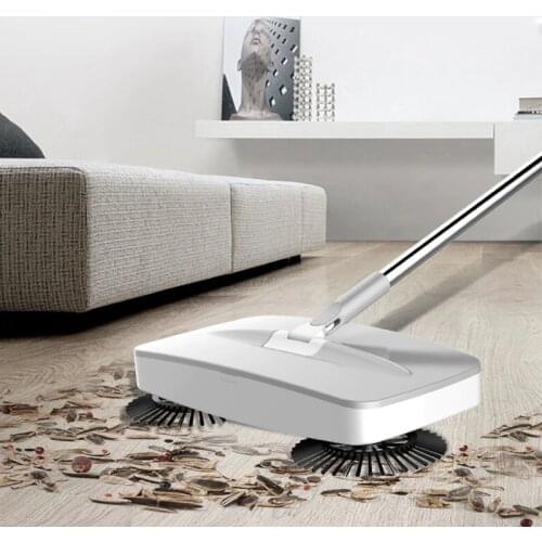 YOREDE Hand Push Magic Broom Dustpan Mops Stainless Steel Handle Sweeper Mop All-In-One Push Type Sweeping Machine Cleaning Tool