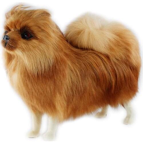 High Quality 3D Realistic Simulation Dog Toy Plush Pomeranian Toy Doll Stuffed Animal Kids Christmas Gift For Kids