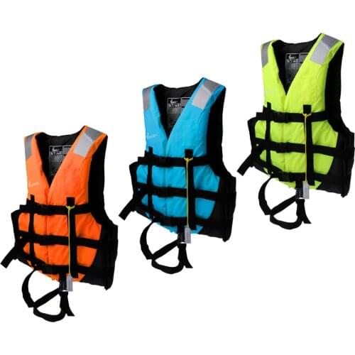 Unisex High Visible Life Jacket Safety Vest with Whistle for Kayak Canoe Boat Swimming Fishing Vest Buoyancy Aid Men Women Kids