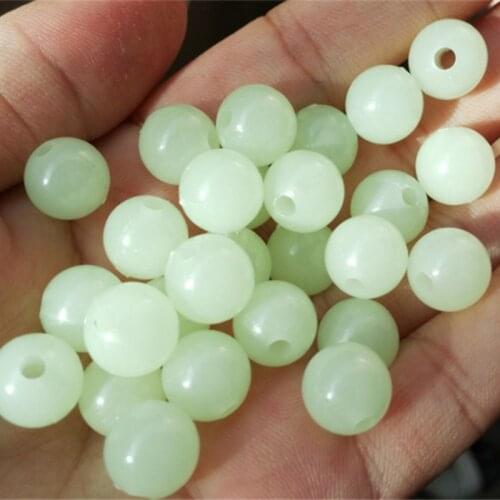 10mm Night Luminous Beads Round Resin Spacer Beads 2.1mm Hole Bead For DIY Bracelets Necklace Jewelry Making 100 PCS