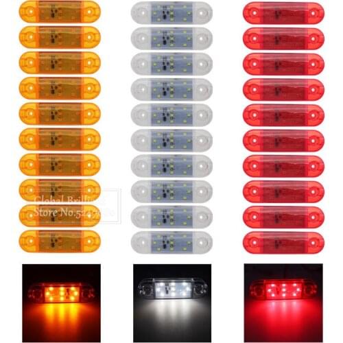 10PCS 12V 24V 9 LED Car Truck Side Marker Light Lamp Tail Light Signal Indicator Warning Lights Trailer Caravan Lorry Van Bus