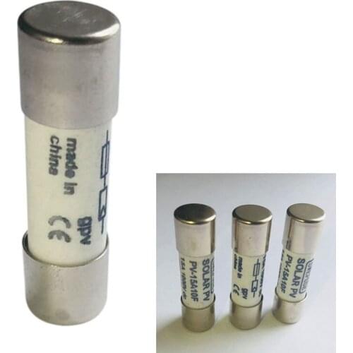 10 Pcs 1000 VDC Fuse Solar PV Explosion-proof Fuse Silver