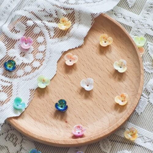 20pcs resin Flowers 10mm AB plating Flatbeck scrapbooking DIY Jewelry Craft decoration Art decoration