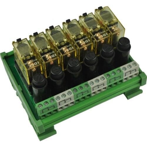 6 Channel 1 SPDT DIN Rail Mount IDEC RJ1S with fuse Interface Relay moudle