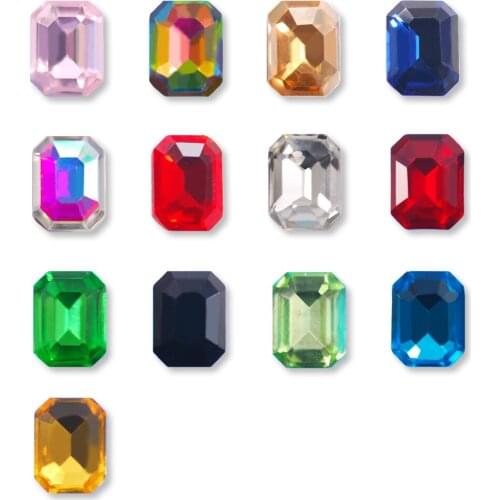 6x8 8x10 13x18 18x27mm Square Octagon Rhinestone Decoration Crystal Glittering Rhinestone DIY Clothing Jewelry Nail Crafts Tools