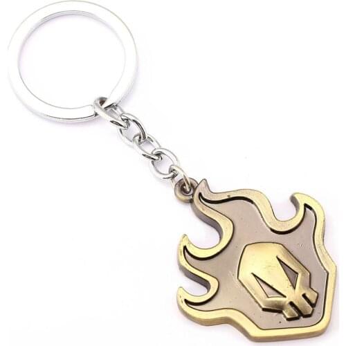 Anime BLEACH Key Chain Fire Key Rings Metal Car Keychain Jewelry Cosplay Accessories Figure Toys Gift
