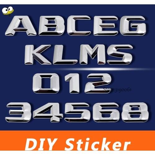 Auto Car Styling Number Letter DIY Sticker Car Sticker Emblem Badge For Mercedes Benz E R GLK GLE SL CLK CLS SLK SLS Class S320