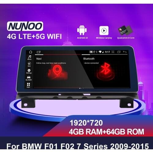 Nunoo 10.25 12.3 Inch Carplay Car Radio DVD Player For BMW F01 F02 Series 7 CIC NBT 2009-2015 8 Core Android 10.0 GPS 4GB 64GB