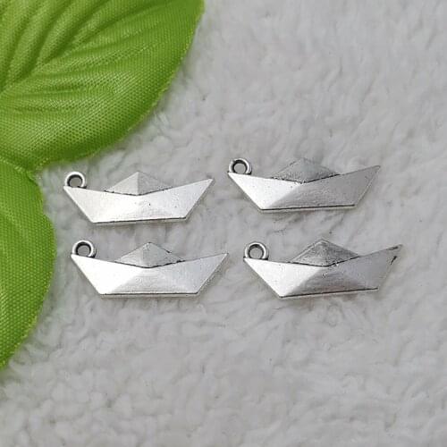 Free Ship 192 pcs Antique silver boat charms pendant 25x9mm