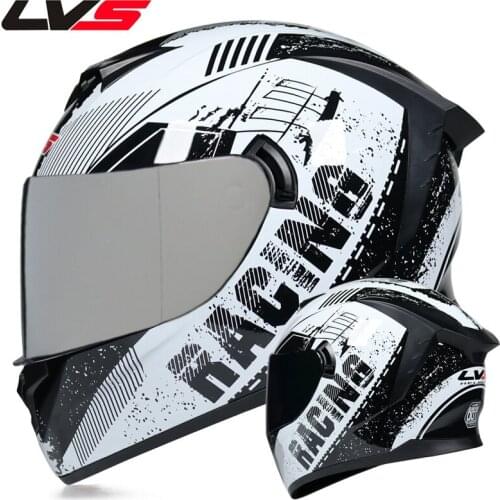 Free Shipping LVS Racing Motorcycle Helmet Full Face Dual Lens ABS Shell Safety Cascos Para Moto DOT Approved for Man motocross