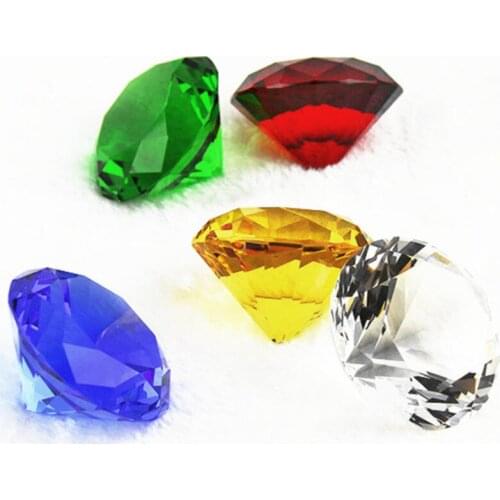 Free Shipping High Quality 50pcs 40mm Multicolor Sparkle Crystal Faceted Diamond Paperweight For Wedding Home Decoration