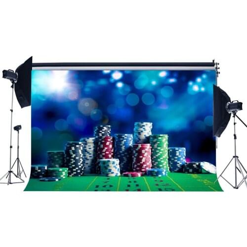 Casino Chips Backdrop Gambling Backdrops Bokeh Glitter Sequins Welcome to Las Vegas Photography Background