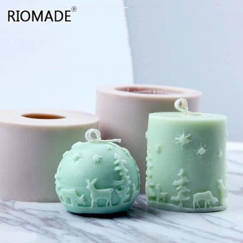 Christmas Candle Mold Silicone Molds DIY Soft Candle Making Mould Form Handmade Silikon Form For Gypsum Plaster Tools