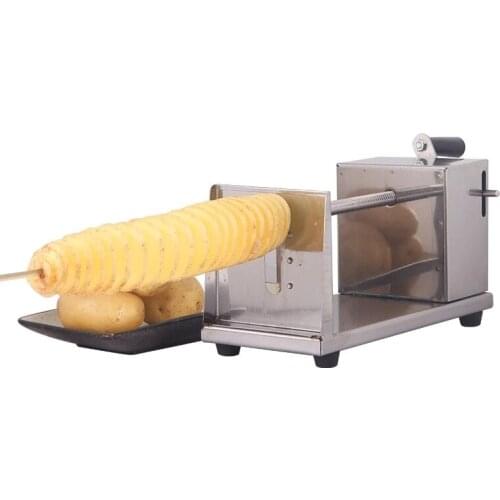 Stainless Steel Potato Slicer Chips Cutter Manual Tornado Potato Machine Spiral Twisted