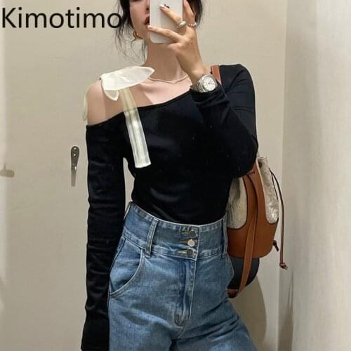 Женские футболки с длинным рукавом Kimotimo China At AliExpress