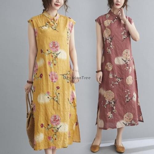 2021 chinese dress cheongsam qipao floral print qipao dress chinese vestido oriental dress dance costume elegant party dress