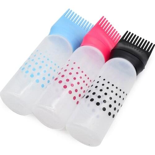 New Plastic Hair Dye Brush Refillable Bottle Empty Hair Dye Applicator Brush Bottle Hair Colouring Dispensing Comb Styling Tool