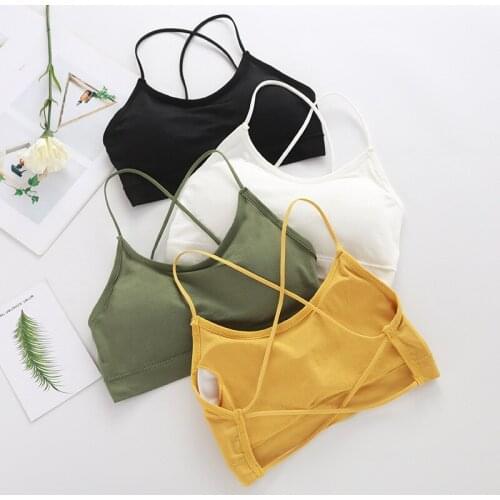 2021 New French Bra Double Cross Shoulder Strap Beauty Back Wrap Chest Tube Top Sports Halter Vest Underwear Women lingerie