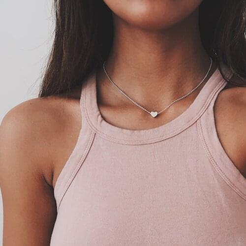 Tiny Heart Choker Necklace for Women gold Chain Smalll Love Necklace Pendant on neck Bohemian Chocker Necklace Jewelry