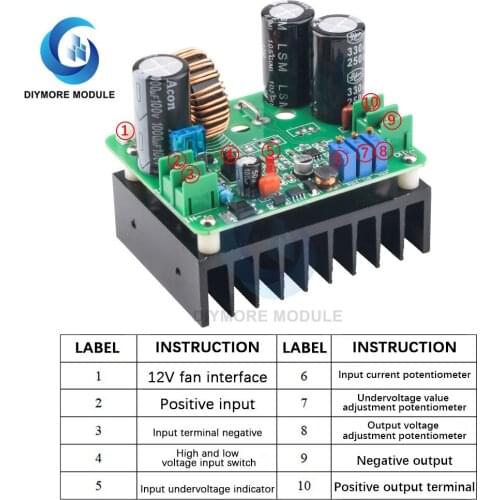 Bt900w DC Regulated Constant Current Power Supply Adjustable High Power Boost 120v15a Charger Power Supply Module
