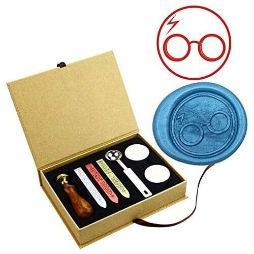 Lighting Sunglasses Movie TV Theme Vintage Brass Wax Seal Stamps Kit Party Envelope Stamps