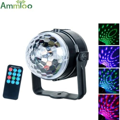 AmmToo Sound Activated Led Magic Ball Lights 3W RGB LED Stage Disco Light For kids Christmas Home KTV Xmas Wedding Show Pub