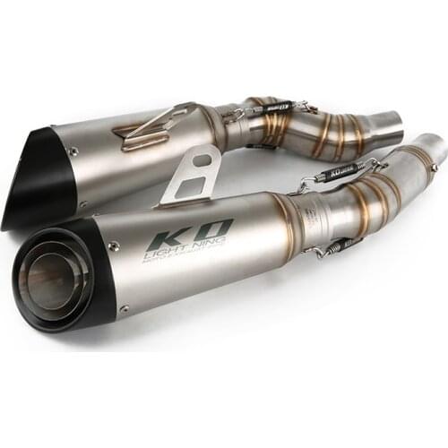 Z1000SX 2010-2019 Z1000 2010-2021 Exhaust Pipe Motorcycle Left Right Mid Tube Slip On 51mm Muffler Escape No DB Killer 310mm