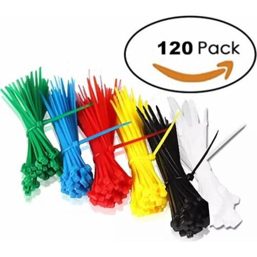 Xingo 8 Inch Nylon Cable Zip Ties with Self-Locking 6 Colors 120Pieces Assorted Plastic Colored Cable Zip Tie UL Rohs Appr