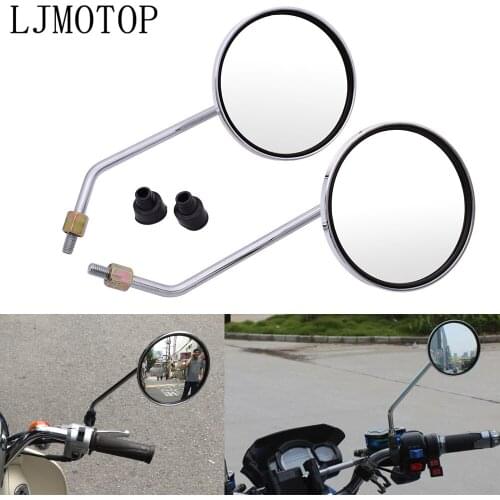 Silver motorcycle mirrors rearview Side Mirror round mirror 8mm/10mm For Moto Guzzi Brutale 1000 Serie Oro 1200 SPORT AUDACE