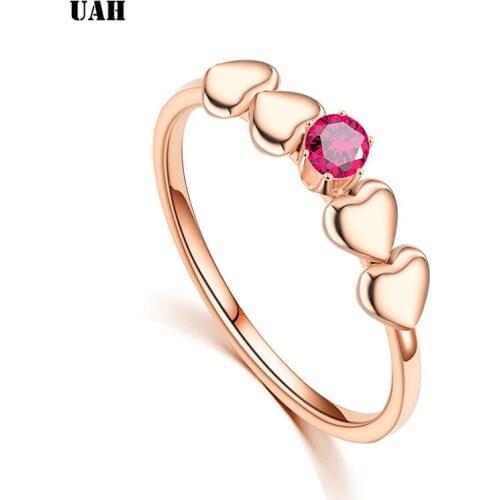 UAH 316L Stainless Steel Rings For Women Classic Uplifted 8 Prong Single Zirconia Engagement Wedding Ring Jewelry