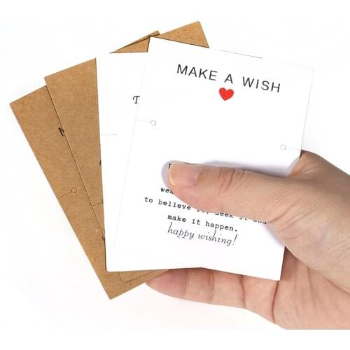10-30pcs 9x7cm Make a Wish Necklaces Kraft Paper Card Earrings Display Cards Cardboard Packaging Ear Studs Hairband for Jewelry