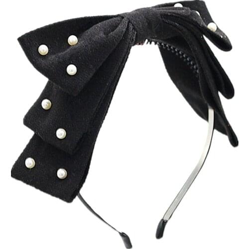 2021-CD New winter velvett 3 layor bow elegant headband fashion children hairband hair accessories OEM