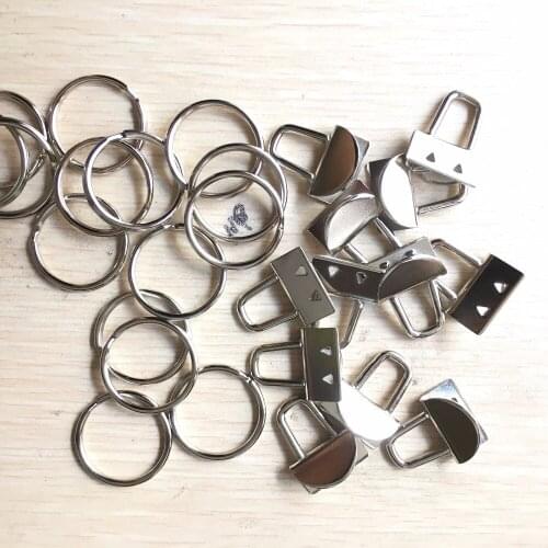50 Sets 7/8'' 22MM Key Fob Hardware DIY sets with Key Ring LEAD FREE