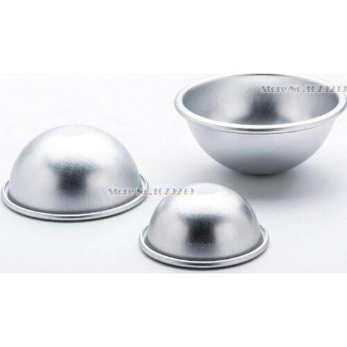 500pcs DIY Bath Bomb Cake Mold 3D Aluminum Alloy Ball Sphere Bath Bomb Mold Cake Baking Pastry Mould 4.5 cm 5.5 cm 6.5cm