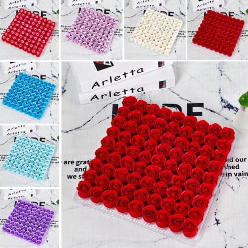 81 Pcs Rose Bath Body Flower Floral Soap Scented Rose Flower DIY Creative Gifts For Valentines Day Wedding Party Christmas