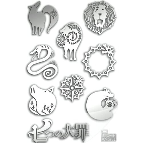 9pcs/set Luxuury Phone Sticker Anime Stickers The Seven Deadly Sins DIY 3D Sticker toy for Car Motorcycle Laptop Children Toys
