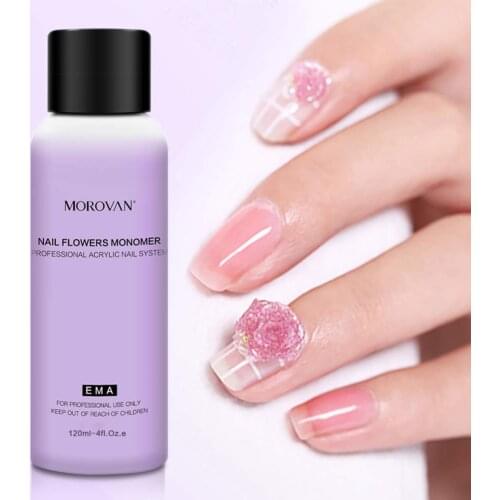 120ml Quick Building Acrylic Monomer Powder and Liquid Nail Extension Set For Poly Builder Gel Clear Pink Nail Tips Builder