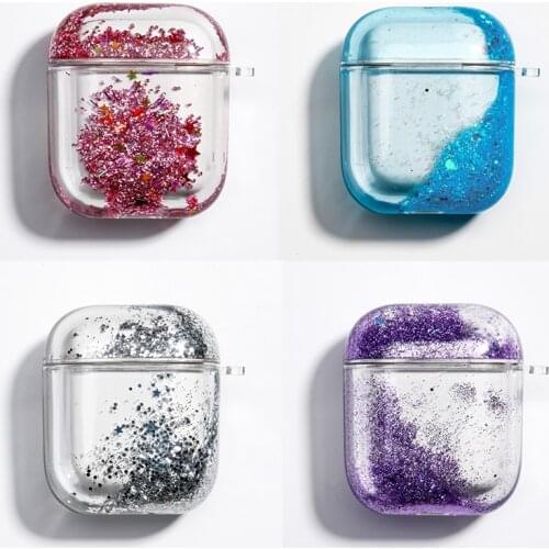Liquid Quicksand Earphone Case For Apple Airpods 2 1 Air Pods Glitter Sequins Headphone Headset Cover AirPod Protector Shell