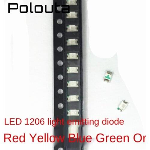 Polouta 50pcs SMD LED Emitting Diode Lamp Chip White Red Green Blue Yellow Orange Pink Light Beads Highlight SMD Diode Lamp Chip
