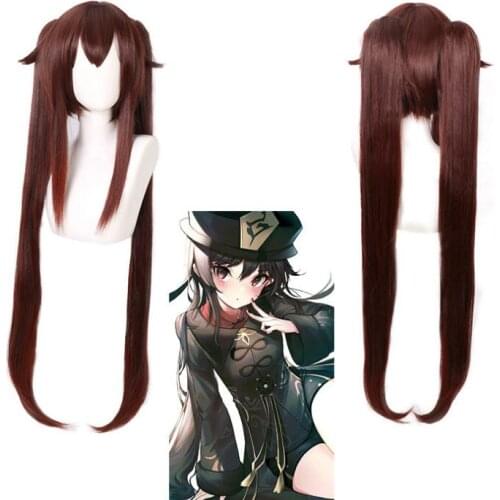 110cm Long Wig Nekopara Chocolat Vanilla Women Ponytails Cosplay Costume Heat Resistant Synthetic Hair Carnival Party Wigs