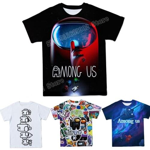 Boys Clothing T-shirt Kids Streetwear Among of Us Casual Short-sleeved 3DT Shirt T-shirt Custom2021 Summer Shirts Anime Tee Gift