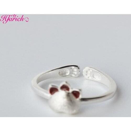 Hfarich Animal Jewelry Cat Print rings for women Open Dog Paw Fashion female Party Christmas Gifts bague ring New year Gift