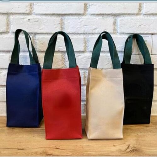 Canvas Accompanying Water Cup Bag Tote Bag Coffee Cup Cover With Rope Thermos Cup Protective Cover package bag